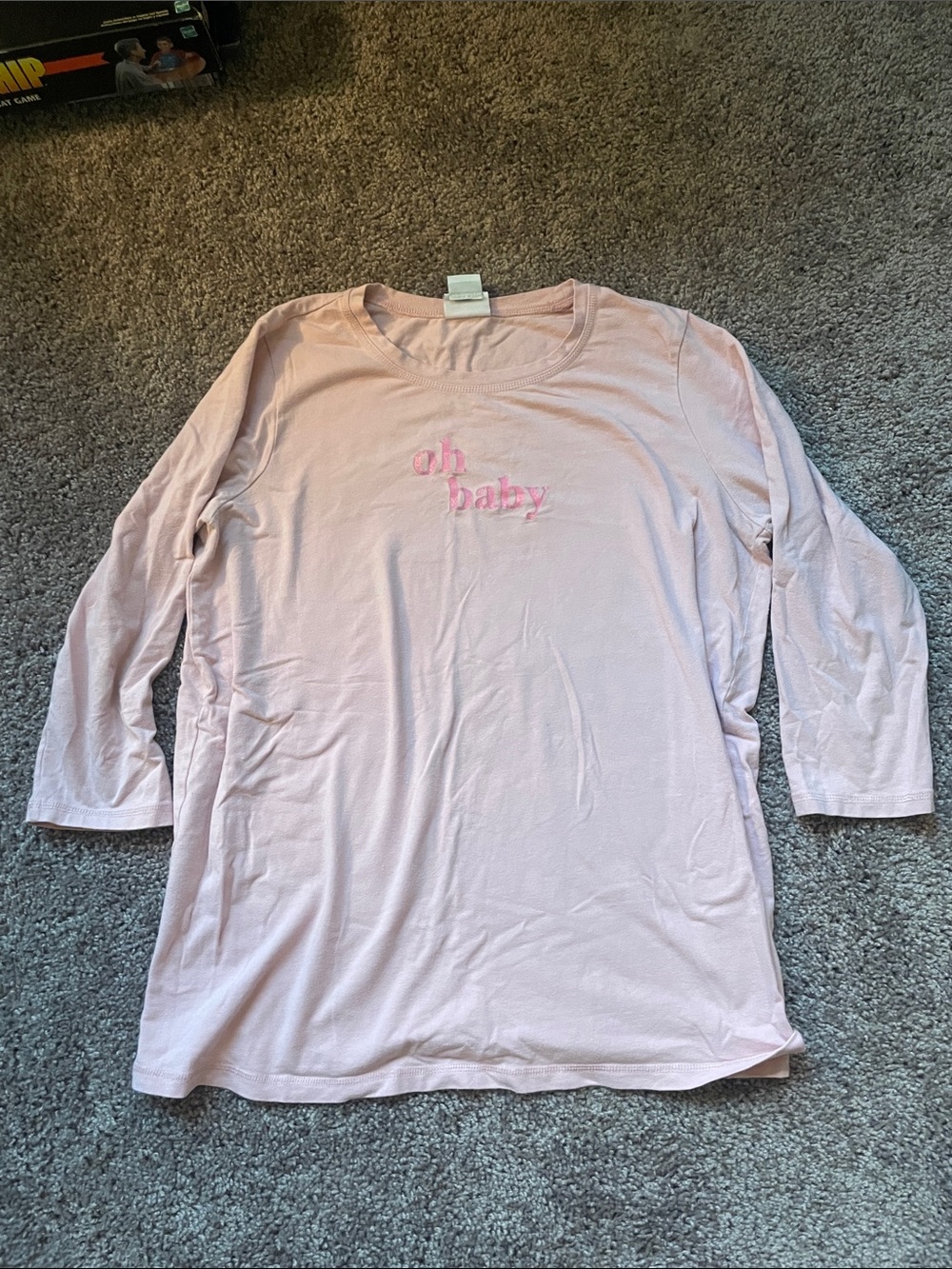 Oh Baby Pink Long Sleeve Maternity Shirt